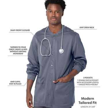 Landau Proflex Men's Warm-Up Jacket - STEEL / Sizes S - 5XL