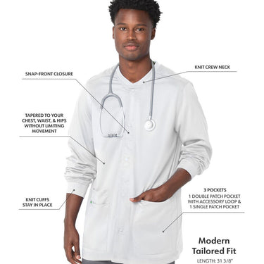 Landau Proflex Men's Warm-Up Jacket - WHITE / Sizes S - 5XL