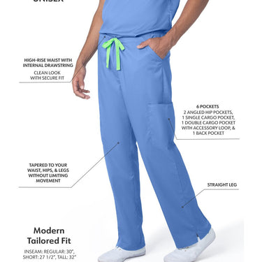 Landau Proflex Unisex Straight-Leg Cargo Scrub Pants - CEIL / Sizes XS - 5XL