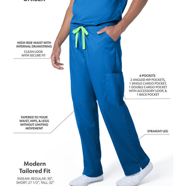 Landau Proflex Unisex Straight-Leg Cargo Scrub Pants - ROYAL / Sizes XS - 5XL