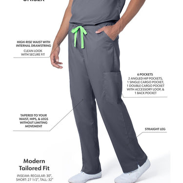 Landau Proflex Unisex Straight-Leg Cargo Scrub Pants - STEEL / Sizes XS - 5XL