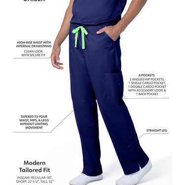 Landau Proflex Unisex Straight-Leg Cargo Scrub Pants - TRUE NAVY / Sizes XS - 5XL