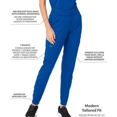 Landau Proflex Women's Banded-Bottom Jogger Pants with Elastic Waistband + 7 Pockets - GALAXY / Sizes XS - 5XL