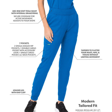 Landau Proflex Women's Banded-Bottom Jogger Pants with Elastic Waistband + 7 Pockets - ROYAL / Sizes XS - 5XL