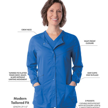 Landau Proflex Women's Snap Front Jacket - ROYAL / Sizes XXS - 5XL