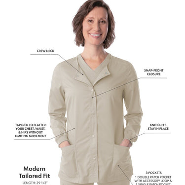 Landau Proflex Women's Snap Front Jacket - SANDSTONE / Sizes XXS - 5XL