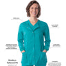 Landau Proflex Women's Snap Front Jacket - TEAL / Sizes XXS - 5XL