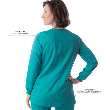Landau Proflex Women's Snap Front Jacket - TEAL / Sizes XXS - 5XL