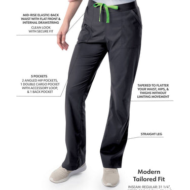 Landau Proflex Women's Straight-Leg Cargo Scrub Pants - GRAPHITE / Sizes XXS - 5XL