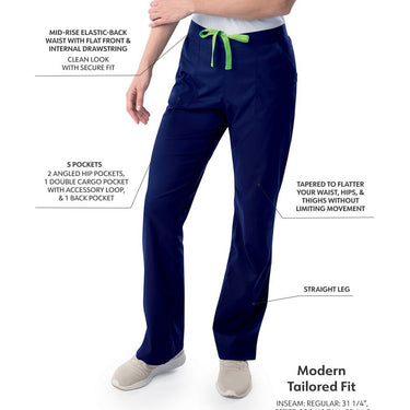 Landau Proflex Women's Straight-Leg Cargo Scrub Pants - TRUE NAVY / Sizes XXS - 5XL