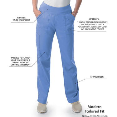 Landau Proflex Women's Straight-Leg Yoga Pants + 4 Pockets - CEIL / Sizes XXS - 5XL