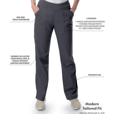 Landau Proflex Women's Straight-Leg Yoga Pants + 4 Pockets - GRAPHITE / Sizes XXS - 5XL