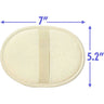 Large Loofah Pad with Hand Strap - Natural - 7" x 5.2" / Case of 25 - Individually Wrapped