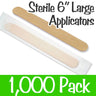 Large Sterile Applicator Sticks - 6" Long x 0.71" Wide - Individually Wrapped / Case of 1,000 by Xen Stix