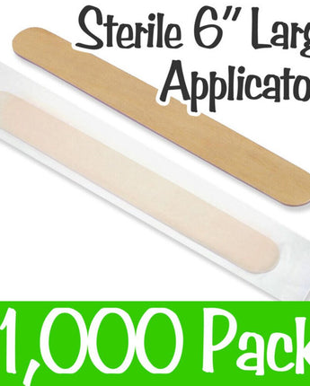 Large Sterile Applicator Sticks - 6&quot; Long x 0.71&quot; Wide - Individually Wrapped / Case of 1,000 by Xen Stix