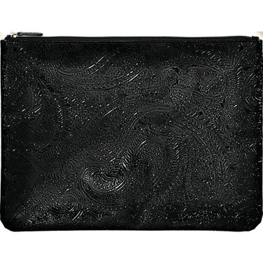 Large Zippered Clutch Bag - Black Paisley - 12.5" x 9.125" / Case of 14 Clutches