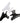 Latina - Butterfly Clamps - Wide - Black & White - 3-1/4"