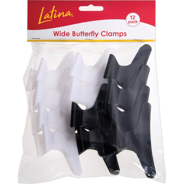 Latina - Butterfly Clamps - Wide - Black & White - 3-1/4"