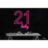 LED Flex Neon Sign - 21 baby / Size: 24"W x 30"H x 1"D / 12 Font Color Options: Dark Blue, Gold, Green, Hot Pink, Light Blue, Light Pink, Orange, Purple, Red, Warm White, White and Yellow