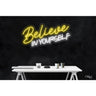 LED Flex Neon Sign - Believe In Yourself / Size: 32"W x 15"H x 1"D / 12 Font Color Options: Dark Blue, Gold, Green, Hot Pink, Light Blue, Light Pink, Orange, Purple, Red, Warm White, White and Yellow