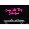 LED Flex Neon Sign - Crazy Little Things Called Love / Size: 37"W x 16"H x 1"D / 12 Font Color Options: Dark Blue, Gold, Green, Hot Pink, Light Blue, Light Pink, Orange, Purple, Red, Warm White, White and Yellow
