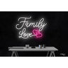 LED Flex Neon Sign - Family Love / Size: 30"W x 22"H x 1"D / 12 Font Color Options: Dark Blue, Gold, Green, Hot Pink, Light Blue, Light Pink, Orange, Purple, Red, Warm White, White and Yellow