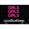 LED Flex Neon Sign - Girls Girls Girls / Size: 24"W x 24"H x 1"D / 12 Font Color Options: Dark Blue, Gold, Green, Hot Pink, Light Blue, Light Pink, Orange, Purple, Red, Warm White, White and Yellow