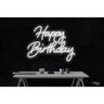 LED Flex Neon Sign - Happy Birthday / Size: 26"W x 20"H x 1"D / 12 Font Color Options: Dark Blue, Gold, Green, Hot Pink, Light Blue, Light Pink, Orange, Purple, Red, Warm White, White and Yellow