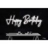 LED Flex Neon Sign - Happy Birthday / Size: 36"W x 13"H x 1"D / 12 Font Color Options: Dark Blue, Gold, Green, Hot Pink, Light Blue, Light Pink, Orange, Purple, Red, Warm White, White and Yellow
