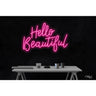 LED Flex Neon Sign - Hello Beautiful / Size: 30"W x 20"H x 1"D / 12 Font Color Options: Dark Blue, Gold, Green, Hot Pink, Light Blue, Light Pink, Orange, Purple, Red, Warm White, White and Yellow