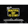 LED Flex Neon Sign - It's a Beautiful Day To Start / Size: 30"W x 24"H x 1"D / 12 Font Color Options: Dark Blue, Gold, Green, Hot Pink, Light Blue, Light Pink, Orange, Purple, Red, Warm White, White and Yellow