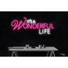 LED Flex Neon Sign - It's a wonderful life / Size: 37"W x 15"H x 1"D / 12 Font Color Options: Dark Blue, Gold, Green, Hot Pink, Light Blue, Light Pink, Orange, Purple, Red, Warm White, White and Yellow