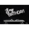 LED Flex Neon Sign - it's my Birthday / Size: 36"W x 18"H x 1"D / 12 Font Color Options: Dark Blue, Gold, Green, Hot Pink, Light Blue, Light Pink, Orange, Purple, Red, Warm White, White and Yellow