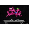 LED Flex Neon Sign - life is beautiful / Size: 32"W x 22"H x 1"D / 12 Font Color Options: Dark Blue, Gold, Green, Hot Pink, Light Blue, Light Pink, Orange, Purple, Red, Warm White, White and Yellow