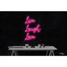 LED Flex Neon Sign - Live Laugh Love / Size: 22"W x 32"H x 1"D / 12 Font Color Options: Dark Blue, Gold, Green, Hot Pink, Light Blue, Light Pink, Orange, Purple, Red, Warm White, White and Yellow