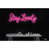 LED Flex Neon Sign - Stay Lovely / Size: 32"W x 12"H x 1"D / 12 Font Color Options: Dark Blue, Gold, Green, Hot Pink, Light Blue, Light Pink, Orange, Purple, Red, Warm White, White and Yellow