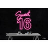 LED Flex Neon Sign - Sweet 16 / Size: 20"W x 24"H x 1"D / 12 Font Color Options: Dark Blue, Gold, Green, Hot Pink, Light Blue, Light Pink, Orange, Purple, Red, Warm White, White and Yellow