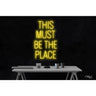 LED Flex Neon Sign - This Must Be The Place / Size: 20"W x 32"H x 1"D / 12 Font Color Options: Dark Blue, Gold, Green, Hot Pink, Light Blue, Light Pink, Orange, Purple, Red, Warm White, White and Yellow
