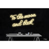 LED Flex Neon Sign - to the moon and back / Size: 32"W x 17"H x 1"D / 12 Font Color Options: Dark Blue, Gold, Green, Hot Pink, Light Blue, Light Pink, Orange, Purple, Red, Warm White, White and Yellow