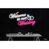 LED Flex Neon Sign - Welcome to our wedding / Size: 36"W x 23"H x 1"D / 12 Font Color Options: Dark Blue, Gold, Green, Hot Pink, Light Blue, Light Pink, Orange, Purple, Red, Warm White, White and Yellow