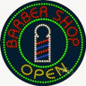 LED Sign - Barber Shop Open / 26"H x 26"W x 1"D