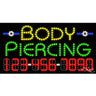 LED Sign - Body Piercing / 17"H x 32"W x 1"D