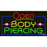 LED Sign - Body Piercing Open / 17"H x 32"W x 1"D