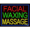 LED Sign - Facial Waxing Massage / 20"H x 26"W x 1"D
