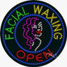 LED Sign - Facial Waxing Open / 26"H x 26"W x 1"D