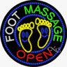 LED Sign - Foot Massage Open / 26"H x 26"W x 1"D