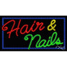 LED Sign - Hair & Nails / 17"H x 32"W x 1"D