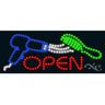 LED Sign - Hair Barber Open / 11"H x 27"W x 1"D