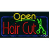 LED Sign - Hair Cut Open / 17"H x 32"W x 1"D