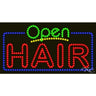 LED Sign - Hair Open / 17"H x 32"W x 1"D